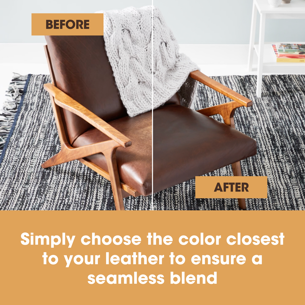 Furniture Clinic - Leather Recoloring Balm Before and After
