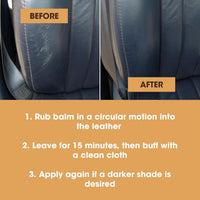 Furniture Clinic - Leather Recoloring Balm Before and After