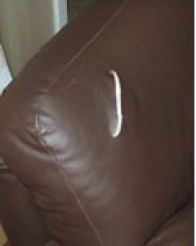 Leather Sofa Rip Repair - Before