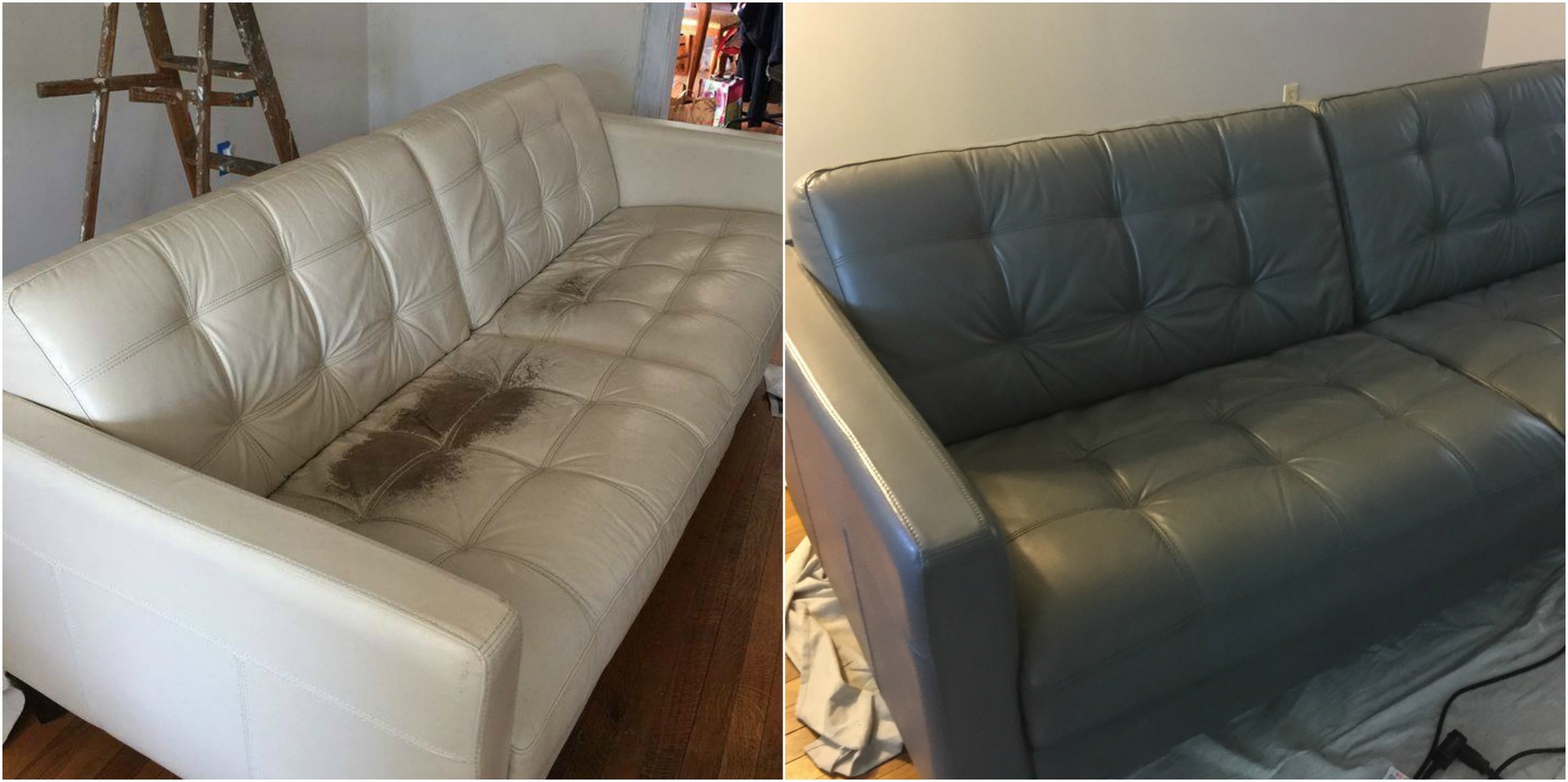 Colour change to leather sofa
