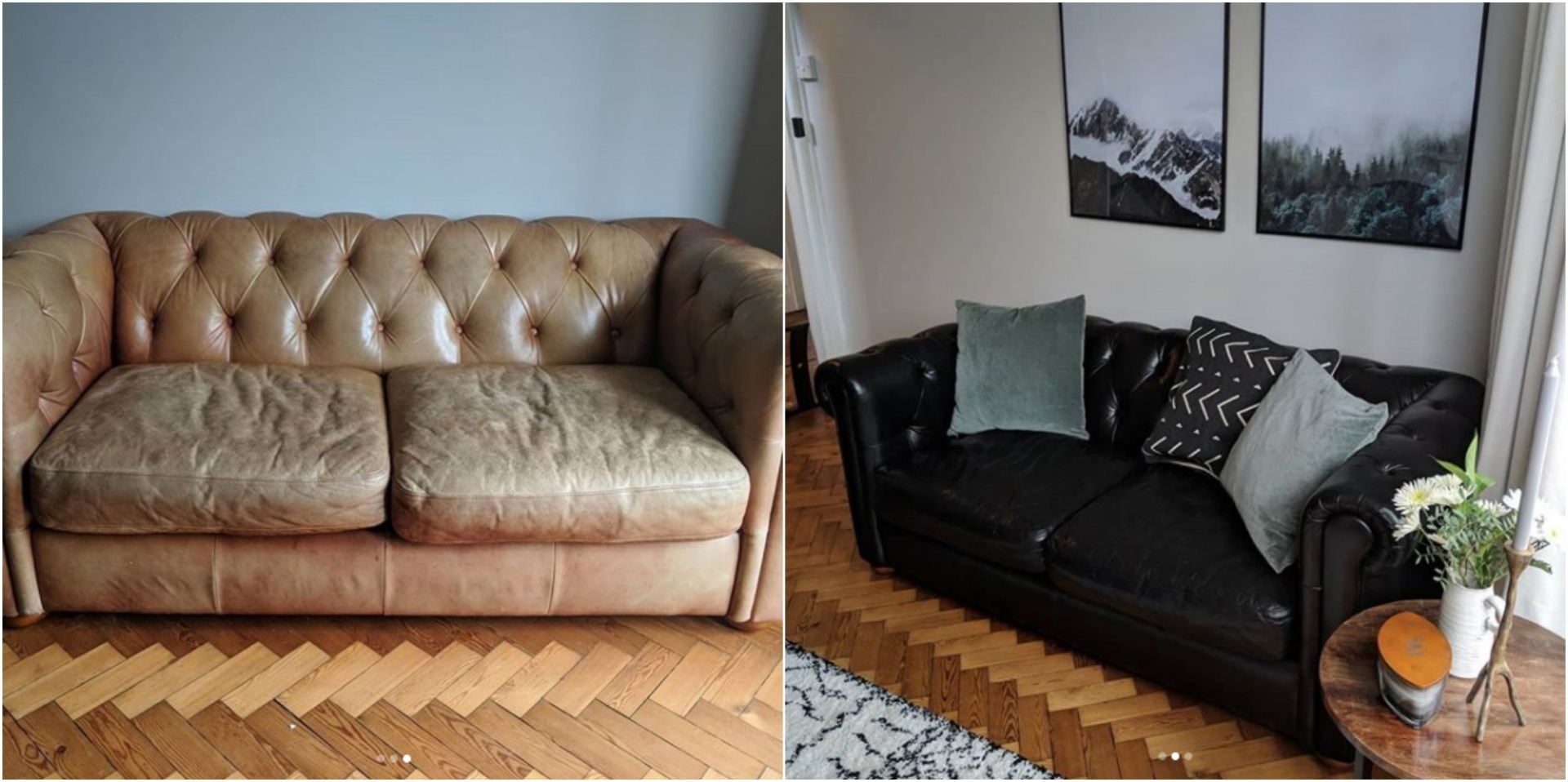 Colour change to leather sofa