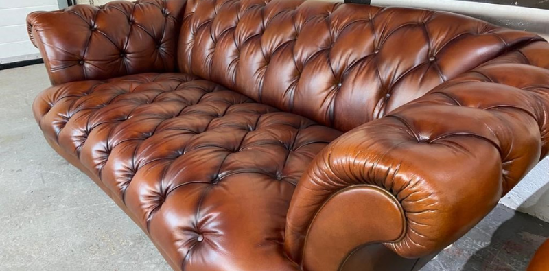 Polished Leather Sofa
